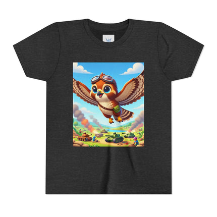 Red-Tailed Hawk in Battle Youth Short Sleeve Tee