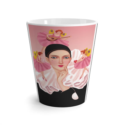 Pierrot & Fairies Dressed in Pink by Sofia Chiostri Latte Mug