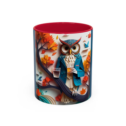 Owl at an Autumn Park Colorful Mugs (11oz, 15oz)
