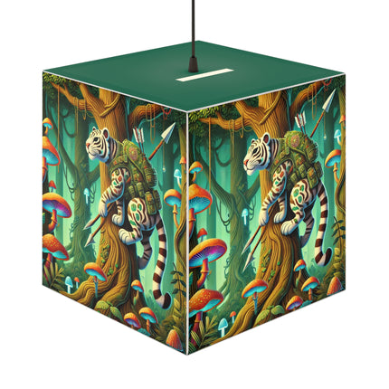 🐅🌿 The Silent Stripes Light Cube Lamp – Stealth, Grace & Enchanted Forest