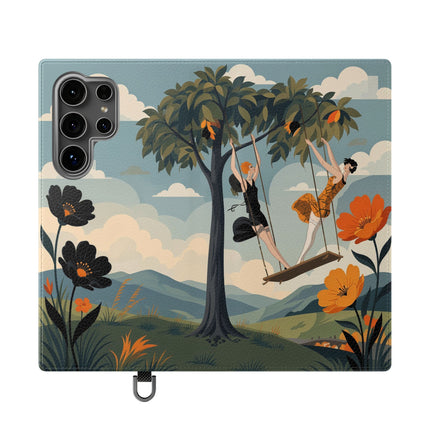 🌳🌺 The Ladies Of The Garden Swing Flip Case – Art Deco Floral Adventure