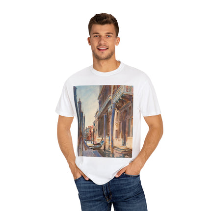 Gondola Moorings on the Grand Canal by John Singer Sargent  Unisex Garment-Dyed T-shirt