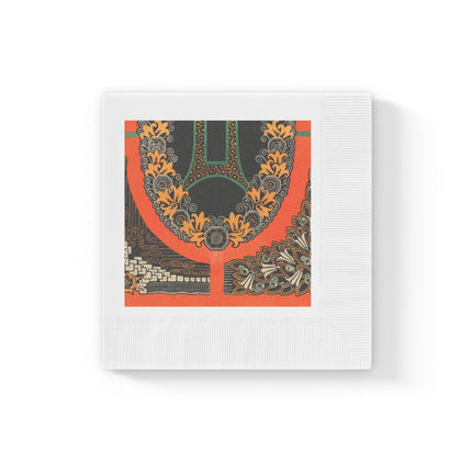 La décoration moderne dans le textile Pl. 6 by Gaston Charlet White Coined Napkins