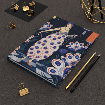 🌙💎 The Lady Of The Midnight Jewel Garden Hardcover Journal – Art Deco Floral Elegance
