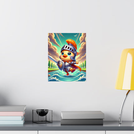 🦆⚔️ Valiant Duck Matte Vertical Poster – Courage, Adventure & Heroic Charm