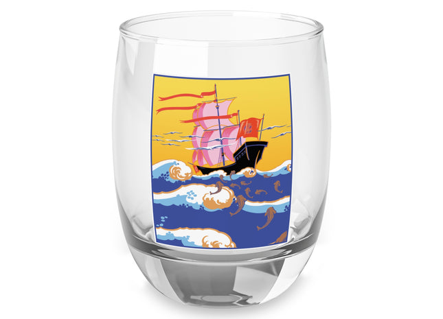 Golden Seas and Whimsical Dreams Whiskey Glass