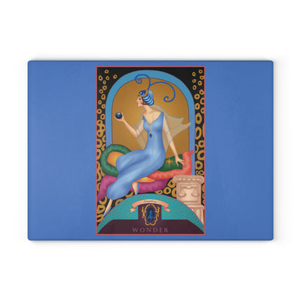September & Sapphire Zodiac Glass Cutting Board