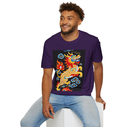 🐅🔥 The Golden Fire Tiger Softstyle T-Shirt – Celestial Flames & Eastern Fantasy