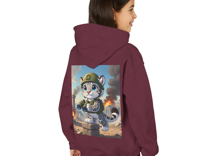 Snow Leopard Lookout Youth Heavy Blend Hooded Sweatshirt