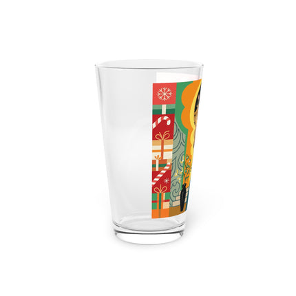 ❤️ The Lady Of The Candlelit Christmas Alcove Pint Glass – Art Deco Holiday Elegance