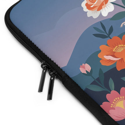 🌺🎭 The Lady Of The Grand Floral Masquerade Laptop Sleeve – Art Deco Garden Elegance