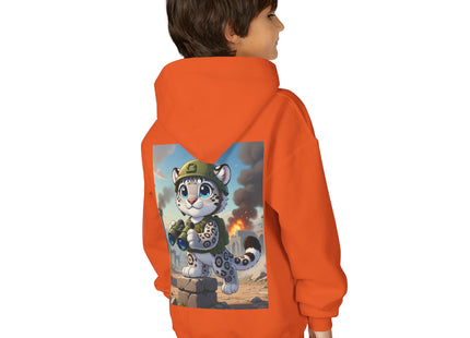 Snow Leopard Lookout Youth Heavy Blend Hooded Sweatshirt