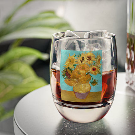Vase with Twelve Sunflowers by Vincent van Gogh Whiskey Glass