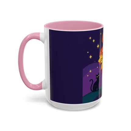 🎃🕯️ Moonlit Pumpkin Masquerade Colorful Mug – Whimsical Halloween Charm