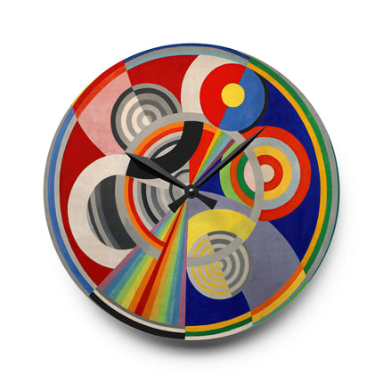 Rythme No. 1 by Robert Delaunay Acrylic Wall Clock, Round and Square