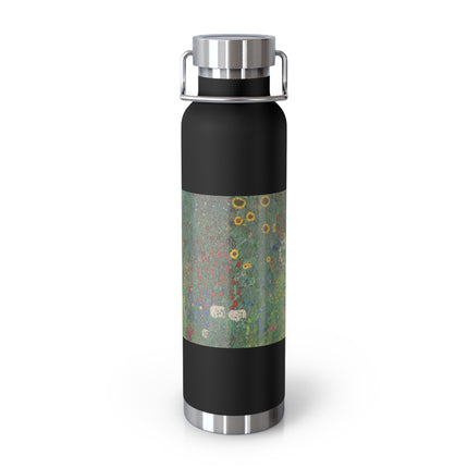 Farm Garden with Sunflowers by Gustav Klimt Copper Vacuum Insulated Bottle, 22oz