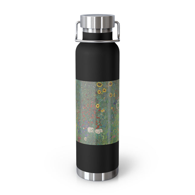 Farm Garden with Sunflowers by Gustav Klimt Copper Vacuum Insulated Bottle, 22oz