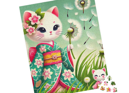 Geisha Kitten and the Dandelion Wish Puzzle (110, 252, 520-piece)