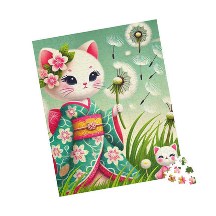 Geisha Kitten and the Dandelion Wish Puzzle (110, 252, 520-piece)