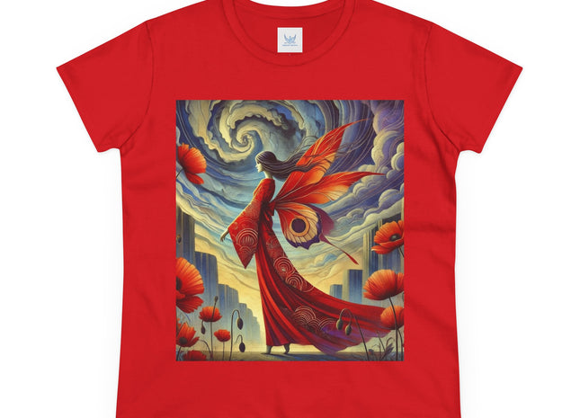 The Poppy Fairy in the Wind Cotton Tee