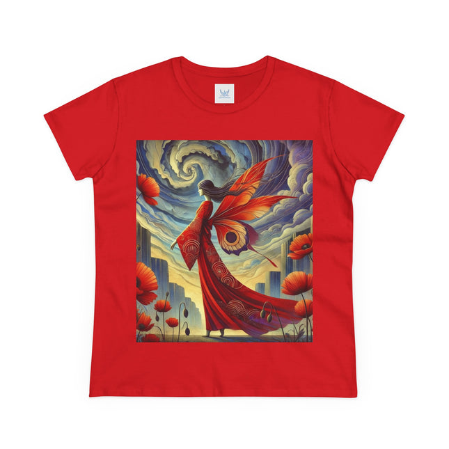 The Poppy Fairy in the Wind Cotton Tee