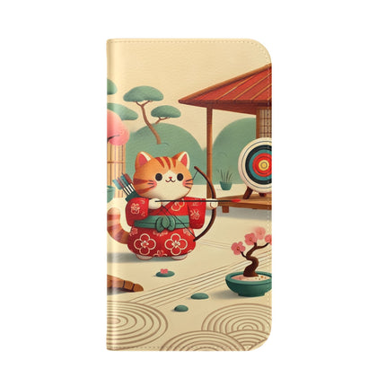 🏹🌸 Archer Kitten in the Zen Garden Flip Case – Focus, Whimsy & Zen Balance