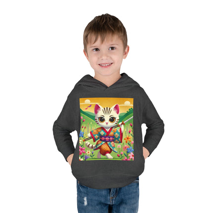 Samurai Kitten Toddler Pullover Fleece Hoodie