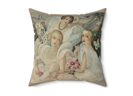 Les Femmes Fatales by Gerda Wegener Spun Polyester Square Pillow