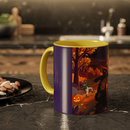 🐈‍⬛🎻 The Black Cat's Moonlit Melody Colorful Mug – Whimsical Halloween Music