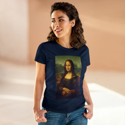 Mona Lisa by Leonardo da Vinci Women's Midweight Cotton Tee