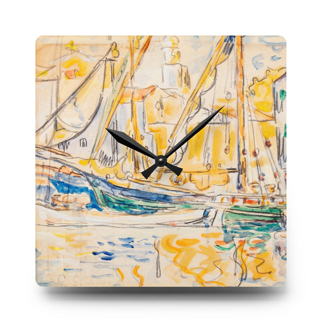Saint-Tropez by Paul Signac Acrylic Wall Clock, Round and Square