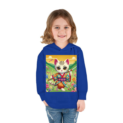 Samurai Kitten Toddler Pullover Fleece Hoodie
