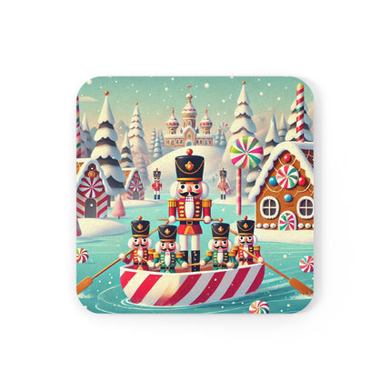 Nutcracker Candy-Striped Adventure Cork Back Coaster