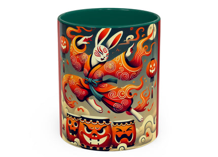 Jack-O’-Lantern Drums & The Kabuki Rabbit Colorful Mugs (11oz, 15oz)
