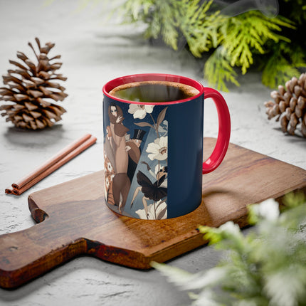 🌸✨ The Midnight Magnolia Masquerade Colorful Mug – Art Deco Nocturne