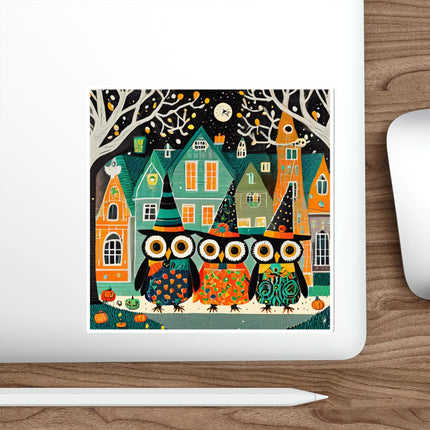 Night of the Trick-or-Treating Owlets Die-Cut Stickers (5 Sizes)