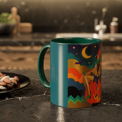 🌙🎃 The Witch Of Crescent Moon Pumpkin Colorful Mug – Colorful Halloween Charm