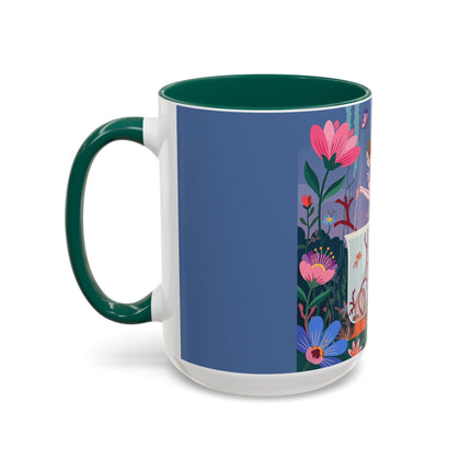 The Lady Of The Enchanted Aquarium Colorful Mugs – Art Deco Aquatic Elegance
