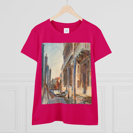 Gondola Moorings on the Grand Canal by John Singer Sargent Women's Midweight Cotton Tee