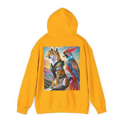 Cheetah and Parrot Cybernetic Duet – Heavy Blend™ Hooded Sweatshirt