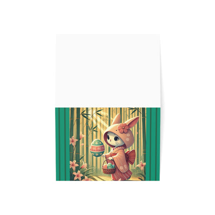 Geisha Kitten’s Easter Stroll Greeting Cards (1, 10, 30, and 50pcs)