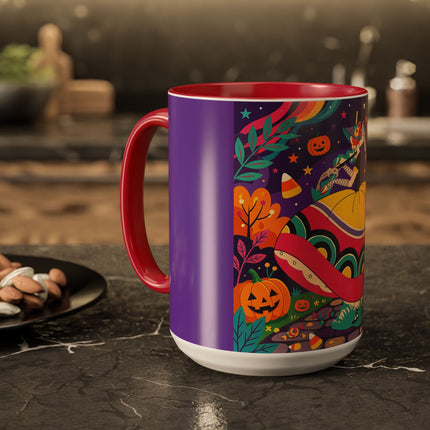 🌙🎃 The Lady Of Moonbeam Hollow Colorful Mug – Whimsical Halloween Charm