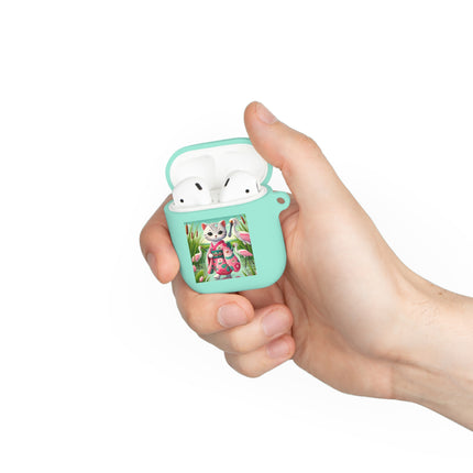 Geisha Kitten Strolls Among the Spoonbills AirPods and AirPods Pro Case