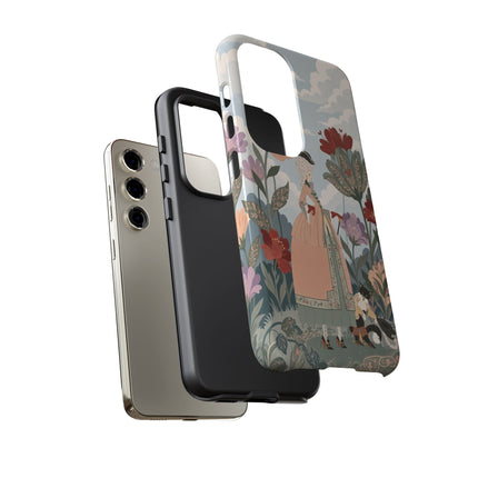 🌹🐈 The Lady And Puss In Boots Phone Case – Art Deco Floral Whimsy