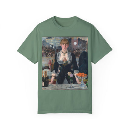 A Bar at the Folies-Bergère by Edouard Manet Unisex Garment-Dyed T-shirt