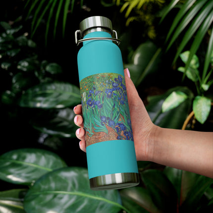 Irises by Vincent Van Gogh Copper Vacuum Insulated Bottle, 22oz