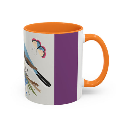 Bluebird & Butterfly Colorful Mugs – Spring Harmony & Delicate Beauty