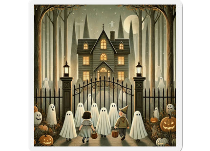 Ghostly Welcome – A Halloween Night Die-Cut Magnets (3 Sizes)