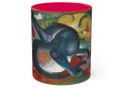 Two Cats, Blue and Yellow by Franz Marc Colorful Mugs, 11oz