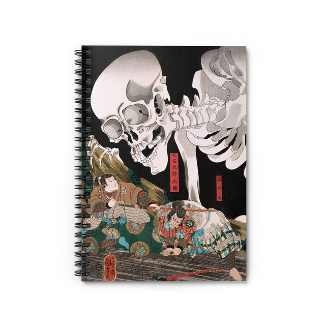 Mitsukuni Defying the Skeleton Spectre by Utagawa Kuniyoshi Spiral Notebook - Ruled Line